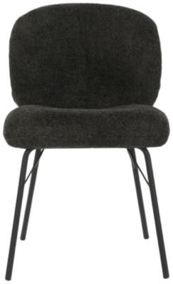 Set Of 2 Urban Black Fabric Dining Chair