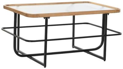 Scandi Glass Top And Black Metal Coffee Table