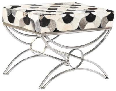 Product photograph of Seoni White Goat Skin Stool from Choice Furniture Superstore
