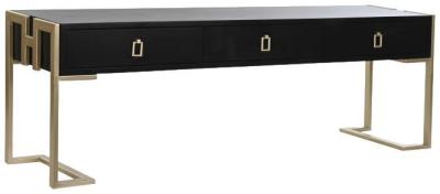 Glam Black Wood Storage Coffee Table