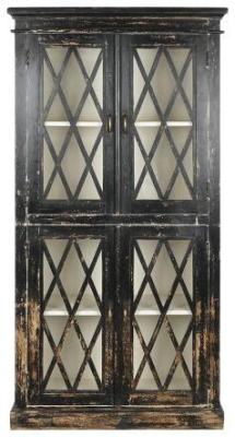 Black 4 Door Glass Display Cabinet