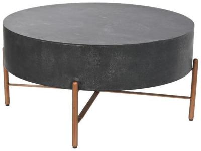 Product photograph of Black Mango Wood Round Coffee Table from Choice Furniture Superstore