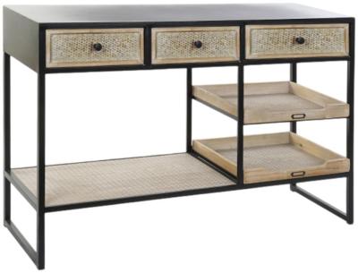 Loft Brown 3 Drawer Console Table