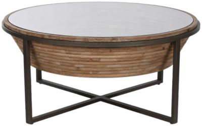 Modern Glass Top Round Coffee Table