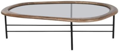 Loft Brown And Glass Top Large Coffee Table