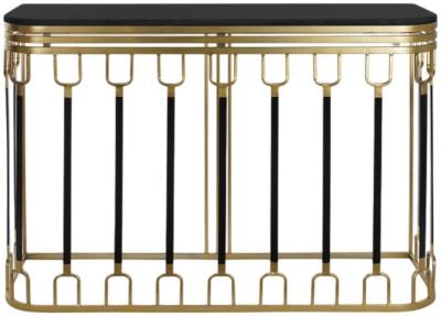 Glam Black Marble Console Table