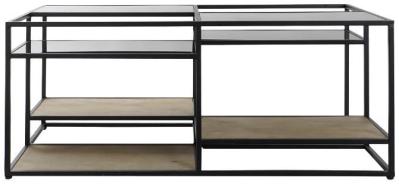 Modern Natural Mirrored Coffee Table