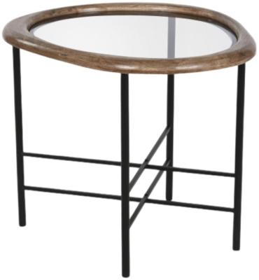 Loft Brown And Glass Top Small Coffee Table