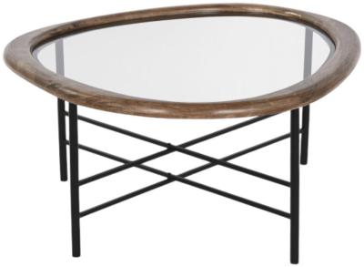 Loft Brown And Glass Top Medium Coffee Table