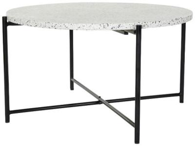 Product photograph of Bakerloo White Stone Round Coffee Table from Choice Furniture Superstore