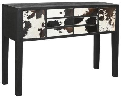 Product photograph of African Mango Wood 6 Drawer Cow Console Table from Choice Furniture Superstore