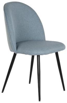 Set Of 2 Macau Blue Fabric Dining Chair