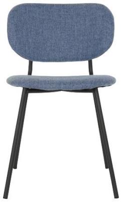 Set Of 2 Loft Blue Fabric Dining Chair