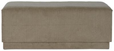 Brown Fabric Ottoman Bench