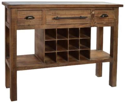 Abu Brown Wood Bottle Rack Console Table