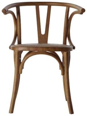 Set Of 2 Cottage Brown Rattan Dining Chair