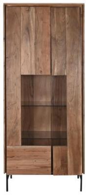 Acacia Wood 2 Door Tall Display Cabinet