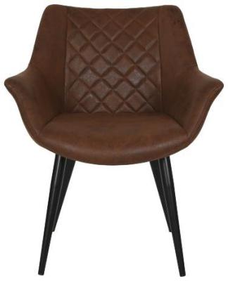 Set Of 2 Douglas Dark Brown Faux Leather Dining Chair