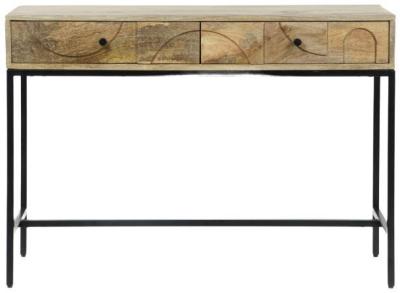 Modern Mango Wood 2 Drawer Console Table