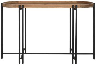 Product photograph of Brown And Black Metal Console Table from Choice Furniture Superstore