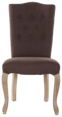 Set Of 2 Traditional Brown Fabric Dining Chair