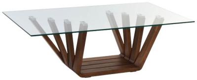 Product photograph of Modern Glass And Walnut Coffee Table from Choice Furniture Superstore