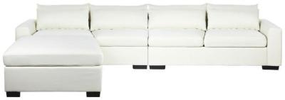 Modern Cream Fabric Couch Corner Sofabed