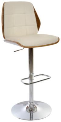 Set Of 2 Douglas Cream Faux Leather Barstool