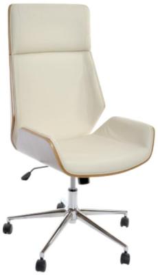 Product photograph of Douglas Cream Faux Leather Adjustable Office Chair from Choice Furniture Superstore