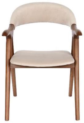 Set Of 2 Urban Dark Brown And Beige Dining Chair