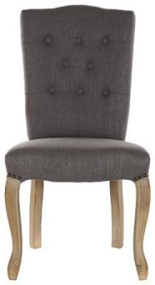 Set Of 2 Traditional Dark Gray Fabric Dining Chair