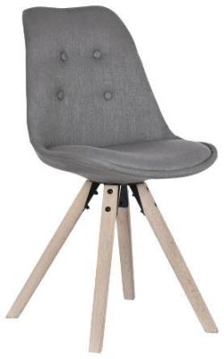 Set Of 2 Scandi Dark Grey Fabric Dining Chair