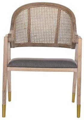 Set Of 2 Traditional Dark Grey Rattan Dining Chair