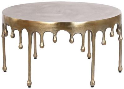 Golden Metal Round Coffee Table