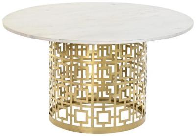 Oriental White Marble Round Coffee Table