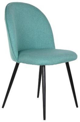 Set Of 2 Macau Green Fabric Dining Chair