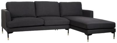 Product photograph of Grey Fabric Couch Chaise Longue Sofabed from Choice Furniture Superstore