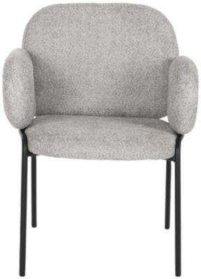 Set Of 2 Urban Grey Fabric Dining Armchair