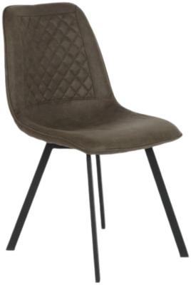 Set Of 2 Sagar Vintage Grey Fabric Dining Chair