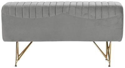 Modern Grey Fabric Ottoman Bench