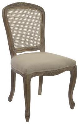 Set Of 2 Traditional Natural Fabric Dining Chair