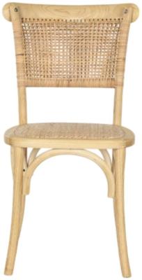 Set Of 2 Vintage Light Brown Rattan Dining Chair