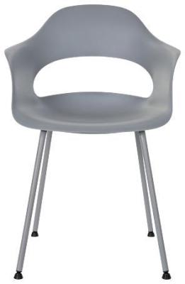 Set Of 4 Scandi Light Grey Metal Dining Chair