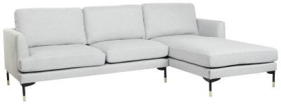 Light Gray Fabric Couch Chaise Longue Sofabed