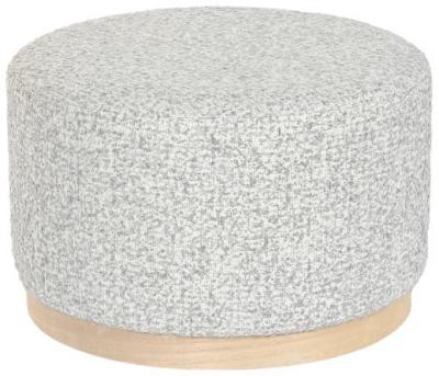 Scandi Light Grey Polyester Ottoman Bench