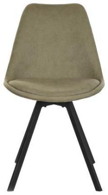 Set Of 2 Scandi Moss Green Fabric Dining Chair