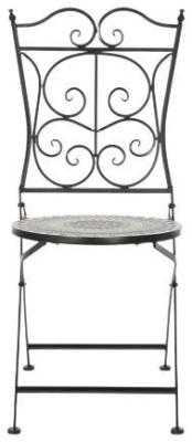 Set Of 2 Black Metal Outdoor Dining Chair Mb187632