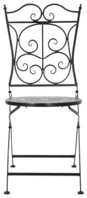 Set Of 2 Black Metal Outdoor Dining Chair Mb187641