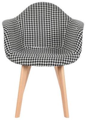 Set Of 2 Scandi Black And White Fabric Dining Chair