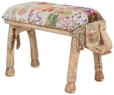 Product photograph of Indian Multi Coloured Mango Wood Bench from Choice Furniture Superstore